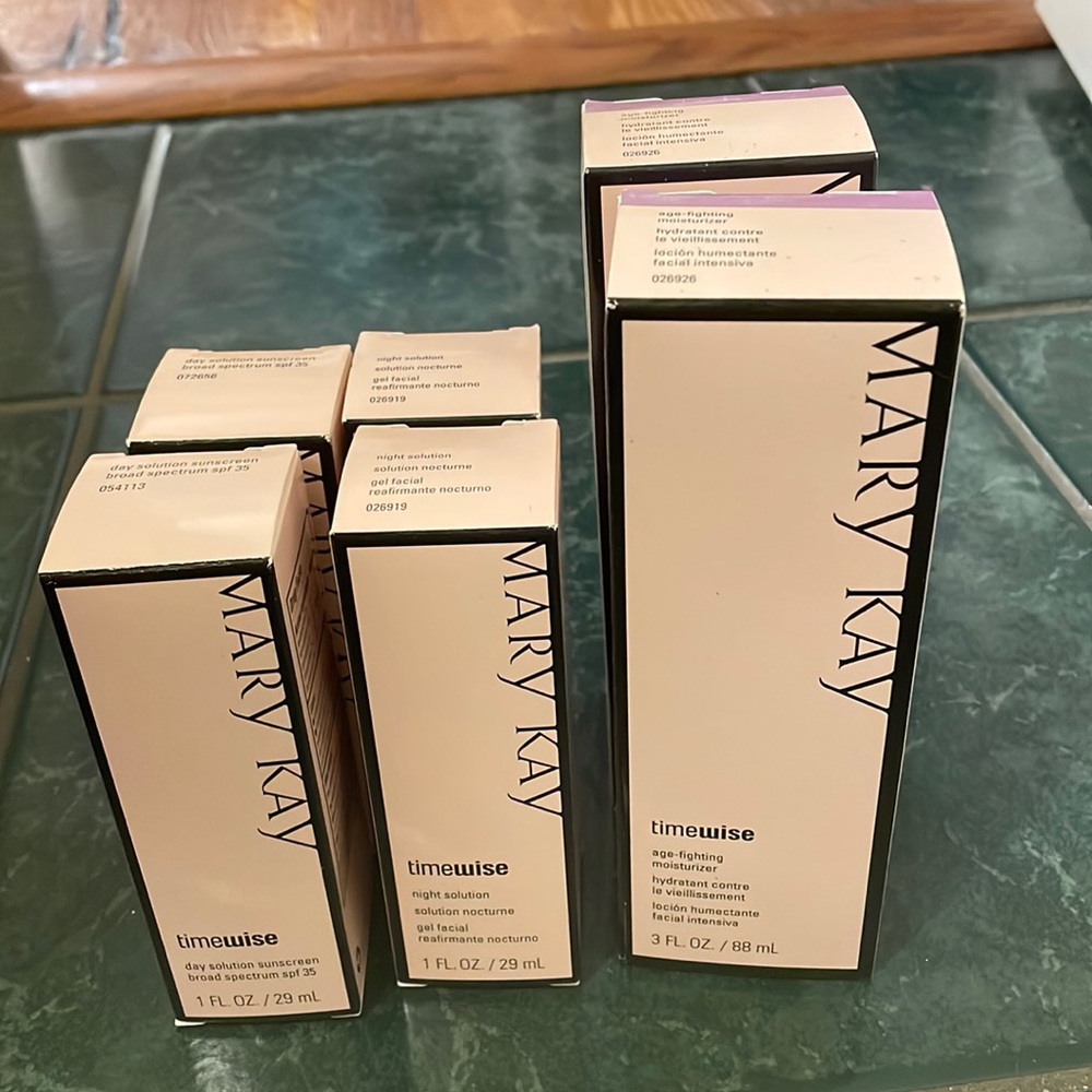 Six Mary Kay timewise moisturizer, day solution, night solution
